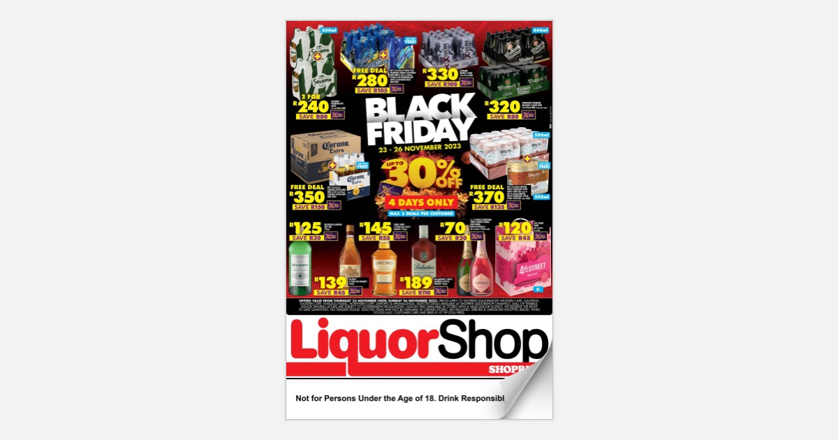 Shoprite LiquorShop Black Friday 23 - 26 November 2023